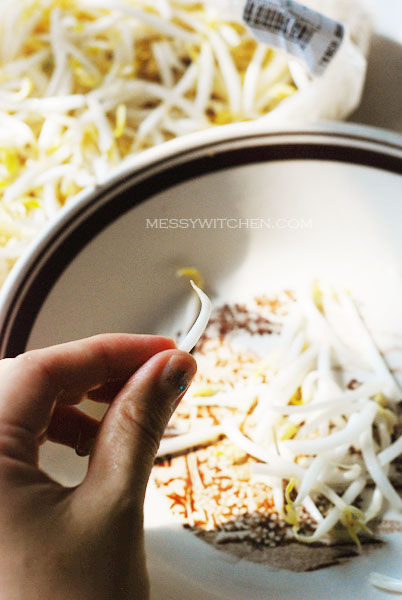 Pluck Roots of Bean Sprouts